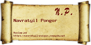 Navratyil Pongor névjegykártya